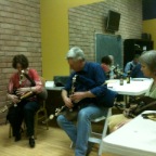 Pot concert C Session - Kara, Mick, and Susanne - Skip and Pat in the mirror